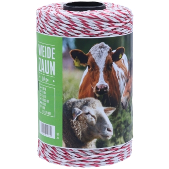 Weidezaunlitze PROFI 200m, 6 x 0,20 Niro, weiß-rot