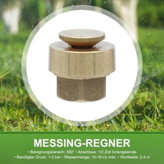 Mini Regner 360° Messing, 1/2 Zoll, Miniregner, Rasensprenger, Sprinkler, Sprühregner