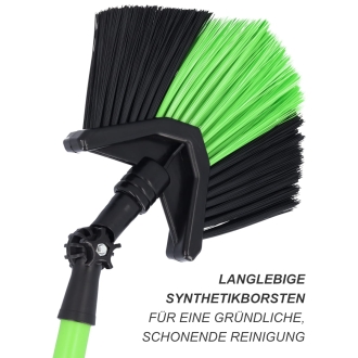 Dreiecksbesen mit Teleskopstiel 140-330cm - Spinnenbesen mit verstellbarem Bürstenkopf