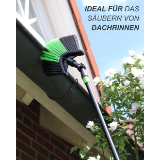 Dreiecksbesen mit Teleskopstiel 140-330cm - Spinnenbesen mit verstellbarem Bürstenkopf