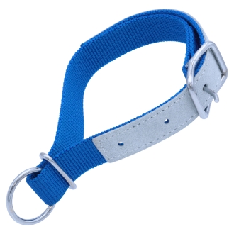 Halsriemen für Schafe, verstellbares Ziegenhalsband, Nylon & Leder, Blau, 60cm