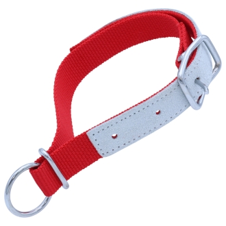 Halsriemen für Schafe, verstellbares Ziegenhalsband, Nylon & Leder, Rot, 60cm