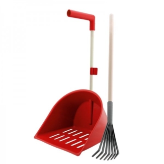 GEWA Mistboy Shaker mit Rechen, Mistschaufel zum Ausmisten von Pferdeboxen, farblich sortiert