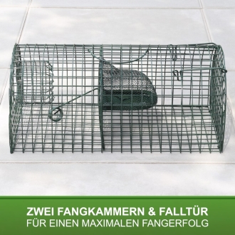 Ratten Massenfänger Alive - Lebendfalle für Ratten - Rattenfalle 40x24x18cm