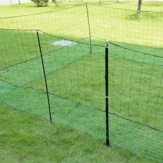 12m Geflügelzaun mit Zugangstor, 125cm, 6 Pfähle, 2 Spitzen, mobiler Hühnerzaun, Geflügelnetz