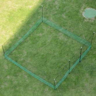 12m Geflügelzaun mit Zugangstor, 125cm, 6 Pfähle, 2 Spitzen, mobiler Hühnerzaun, Geflügelnetz