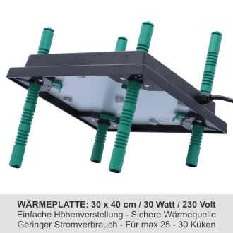 Küken-Wärmeplatte 30x40cm, 30 Watt, Heizplatte für die Kükenaufzucht