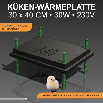 Küken-Wärmeplatte 30x40cm, 30 Watt, Heizplatte für die Kükenaufzucht