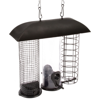 Esschert Design Vogelfutterstation 3in1, Vogelfuttersilo, Futterstelle, Futterspender, FB469
