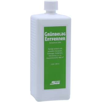 SICA Grünbelagentferner 1 Liter Vierkantflasche, Konzentrat 20%, Algenentferner, Moosentferner