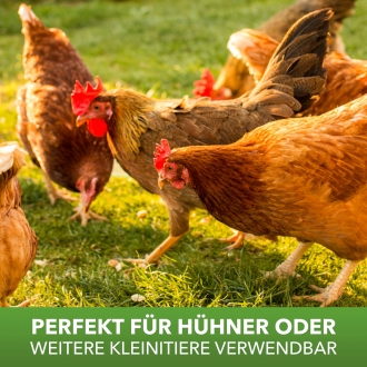 Geflügel-Futterautomat 3kg rot, mit Deckel und Aufhängung, Futtertrog für Hühner und Küken