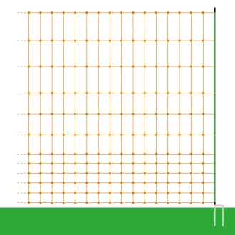 25m Geflügelnetz, Euro, 112cm, 2 Spitzen, orange, Hühnerzaun, Geflügelzaun, Hühnernetz, Elektrozaun