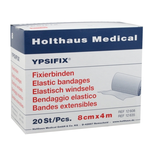 YPSIFIX Fixierbinde, 8cm x 4m, mit hoher Dehnung zur Fixierung von Wundauflagen an Gelenken