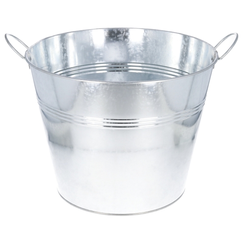 Zinkkübel 40 Liter - verzinkter Kübel Ø45x35cm - Dekokübel, Pflanzkübel, Blumenkübel