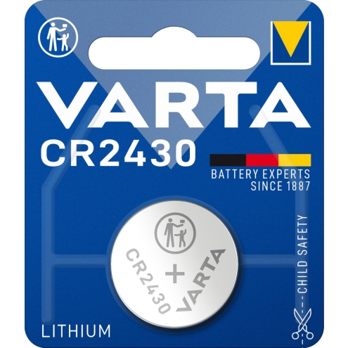Varta Knopfzelle CR2430 - 3 Volt Lithium Batterie - 1er-Blister