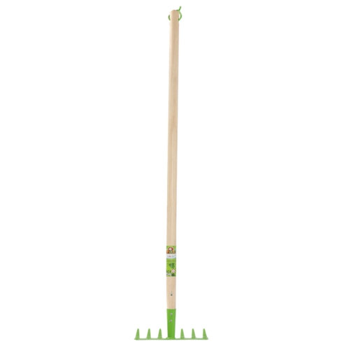 Kinder-Gartenrechen 7 Zinken mit Stiel, farblich sortiert, Gesamtlänge 65 cm