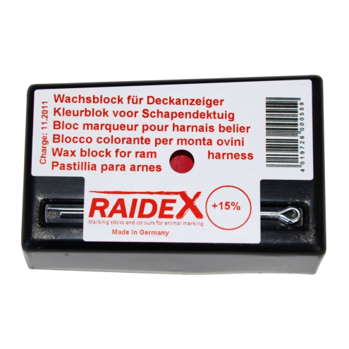 Raidex Wachsblock ROT für Bocksprunggeschirr, Kreide für Deckanzeiger