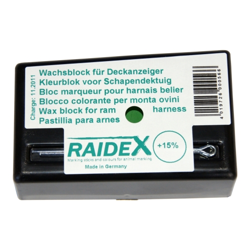 Raidex Wachsblock GRÜN für Bocksprunggeschirr, Kreide für Deckanzeiger