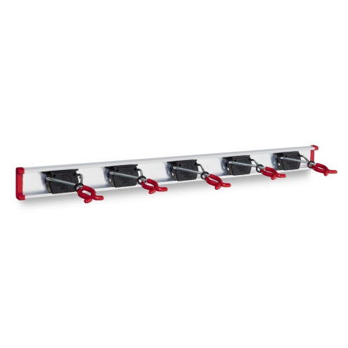 Bruns Gerätehalter, Aluminium-Wandschiene 75cm + 5 Halter - SB 5.07