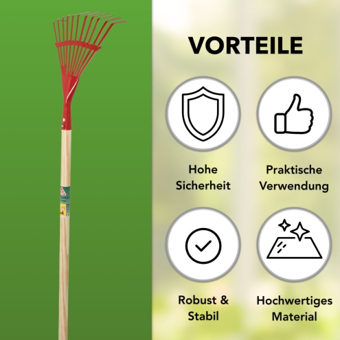 Kinder Gartengeräte Set 5-teilig - Schaufel, Spaten, Rechen, Besen & Fächerbesen