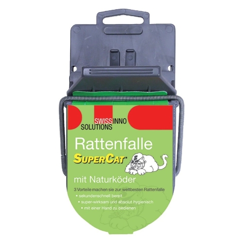 Swissinno Rattenfalle SuperCat mit Naturköder, Schlagfalle, ohne Gift