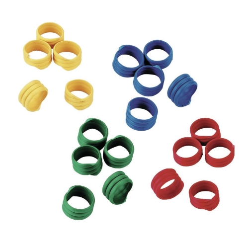100x Spiralringe Ø 20mm, Fußringe, Markierungsringe für Gänse, bunt gemischt