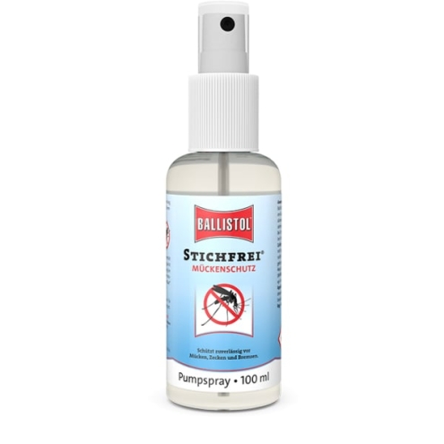 Ballistol Stichfrei 100ml Pumpspray, Mückenschutzspray mit Hautpflege und UV-Filter
