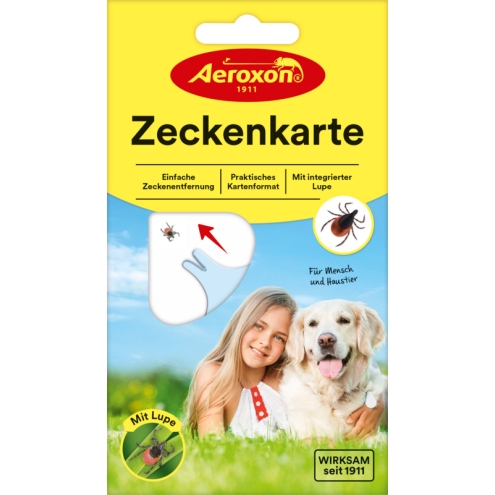 Aeroxon Zeckenkarte mit Lupe, entfernt Zecken einfach und sicher