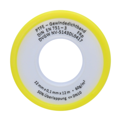 Gewindedichtband 12m - PTFE Dichtungsband - Teflonband für Rohrleitungen