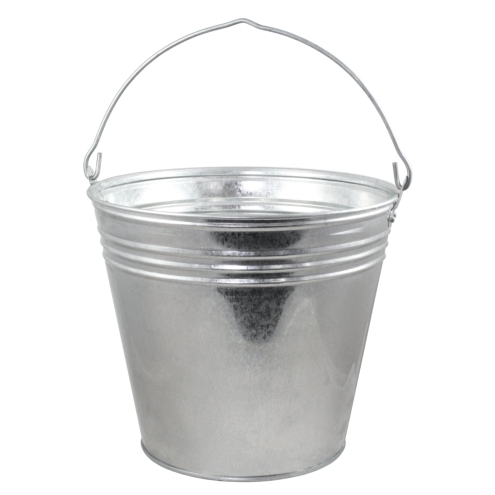 Zinkeimer Ø32x28cm, 15 Liter, Eimer aus verzinktem Metall, Dekoeimer, Pflanzeimer