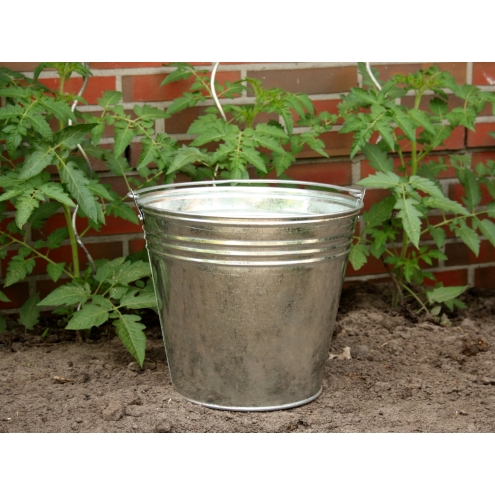 Zinkeimer Ø32x28cm, 15 Liter, Eimer aus verzinktem Metall, Dekoeimer, Pflanzeimer