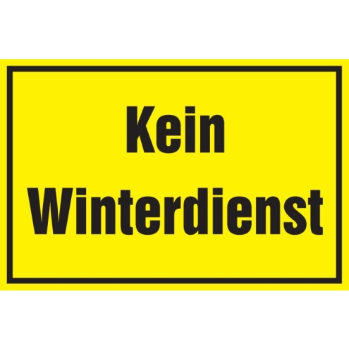 Warnschild: Kein Winterdienst, gelb, 250x150mm, Hinweisschild
