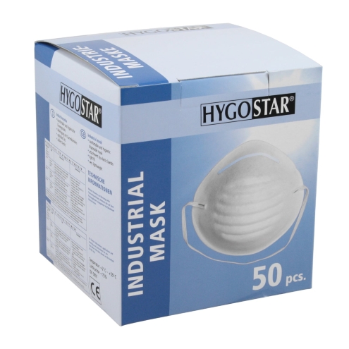 50x Hygostar Industriemaske, Einweg-Staubmaske zum Schutz vor Grobstaub