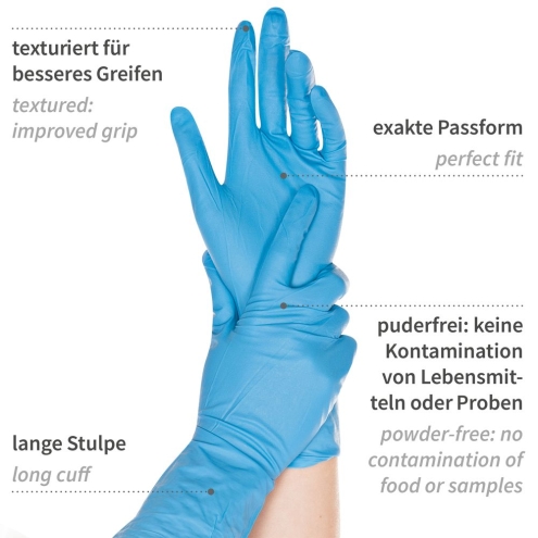 Hygostar Nitrilhandschuhe Super High Risk - 8 Mil - Größe 10/XL - 50 Stück