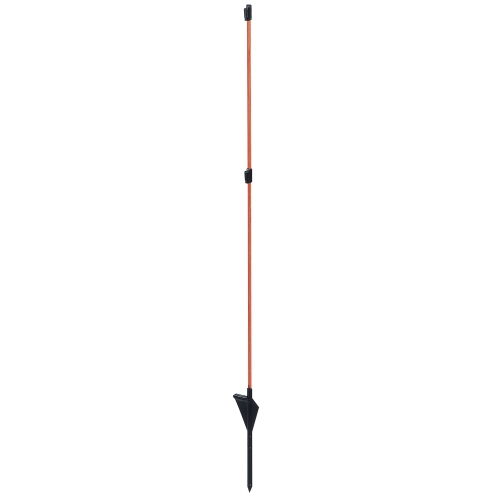 Fiberglaspfahl, 110 cm, orange, mit 2 Isolatoren, Weidezaunstab aus Fiberglas