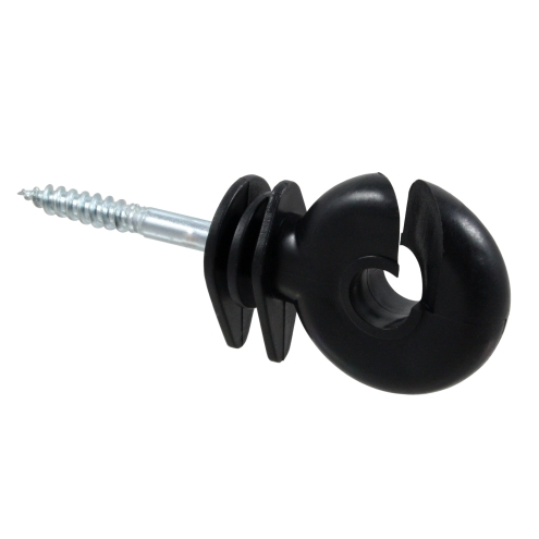 100x Ringisolator STANDARD, durchgehende Stütze 5,2mm, gerolltes Gewinde, zur Montage an Holzpfählen