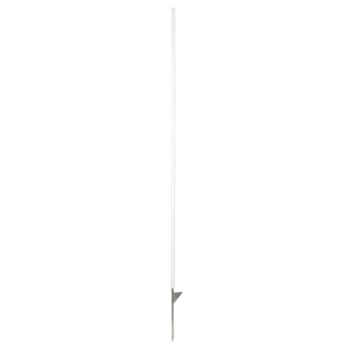 Kunststoffpfahl 158cm x Ø19mm, rund, 1 Spitze, weiß, Weidezaunpfahl, mit Tritt