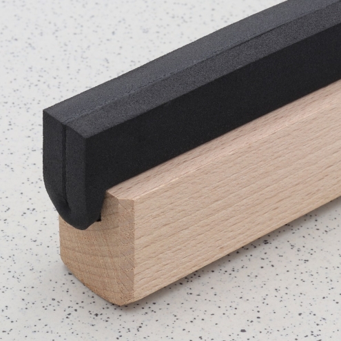 Wasserschieber Holz 50cm, Bodenabzieher, Schaumgummiwischer mit Metallstielhalter