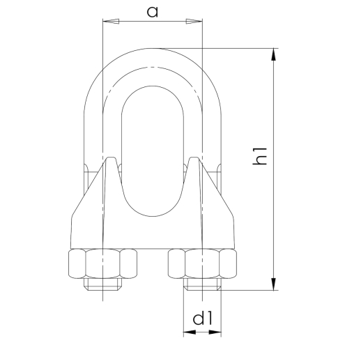 Drahtseilklemme verzinkt 13mm - 1/2 Zoll - M10 - Seilklemme DIN 741