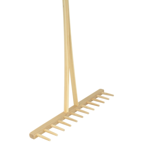 Holzrechen mit 12 Holzzinken, Breite 58cm, Länge 180cm, Holzharke, Landharke, Heurechen