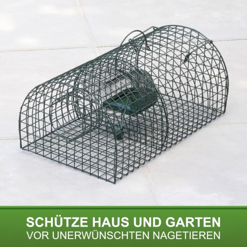 Ratten Massenfänger Alive - Lebendfalle für Ratten - Rattenfalle 40x24x18cm