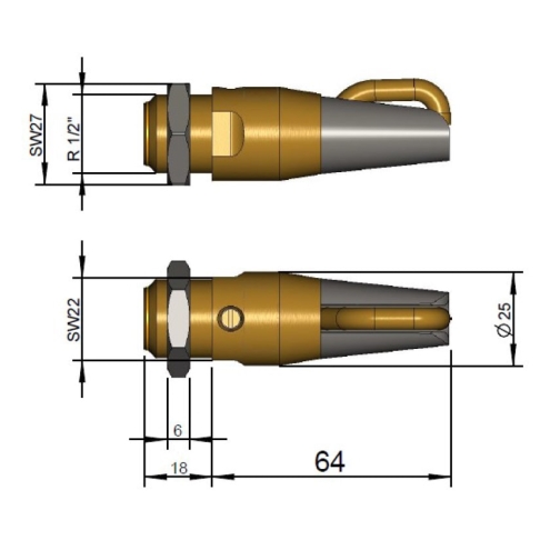 LUBING Beißnippel, 1/2 Zoll, KLEIN, Ferkelnippel für Ferkel und Schweine, 60026