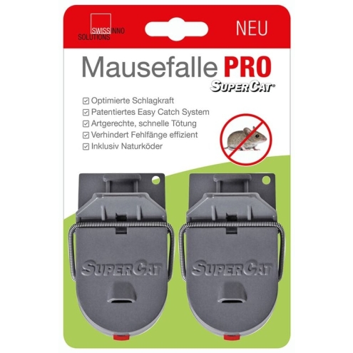 2x Swissinno Mausefalle SuperCat PRO mit Naturköder, die blitzschnelle Lösung