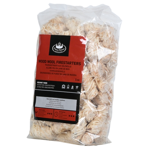 Esschert Design Anzündwolle 1kg (ca. 80-85 Stück) Feueranzünder, Ofenanzünder, Kaminanzünder FF921