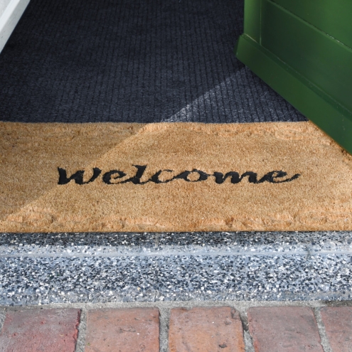 Esschert Design Fußmatte Welcome, 60x40cm, Türmatte, Kokosmatte, Schmutzfangmatte, RB215