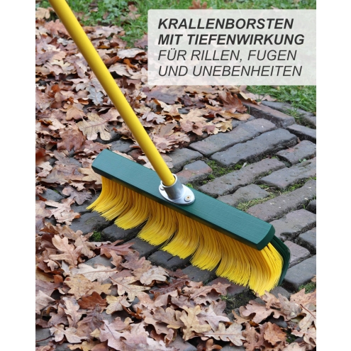 Fritze Krallenbesen 45cm - Straßenbesen mit Teleskopstiel - Gartenbesen mit Krallenborsten