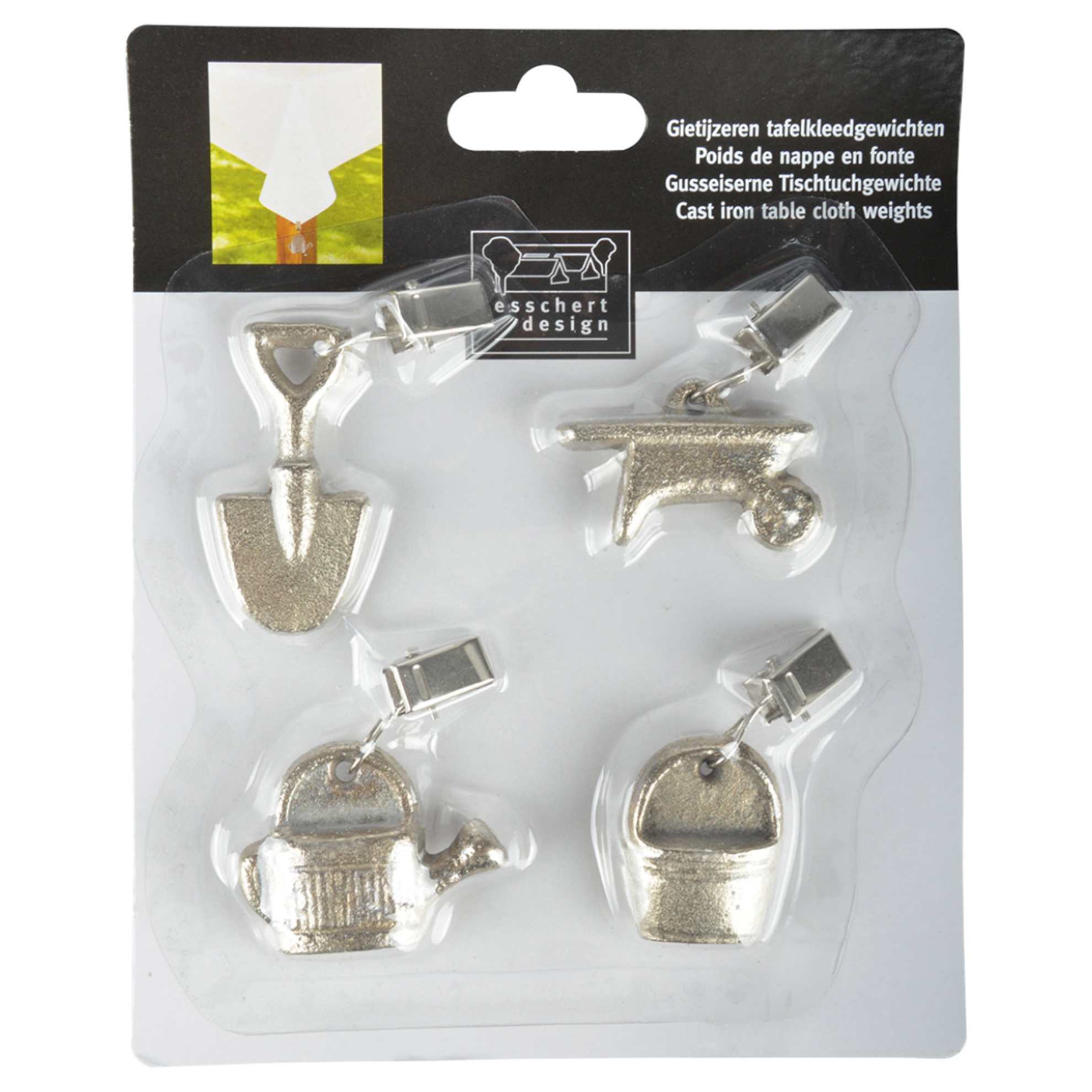 Esschert Design Tischtuchgewichte Gusseisen TW31, 4er Set, verschiedene ...