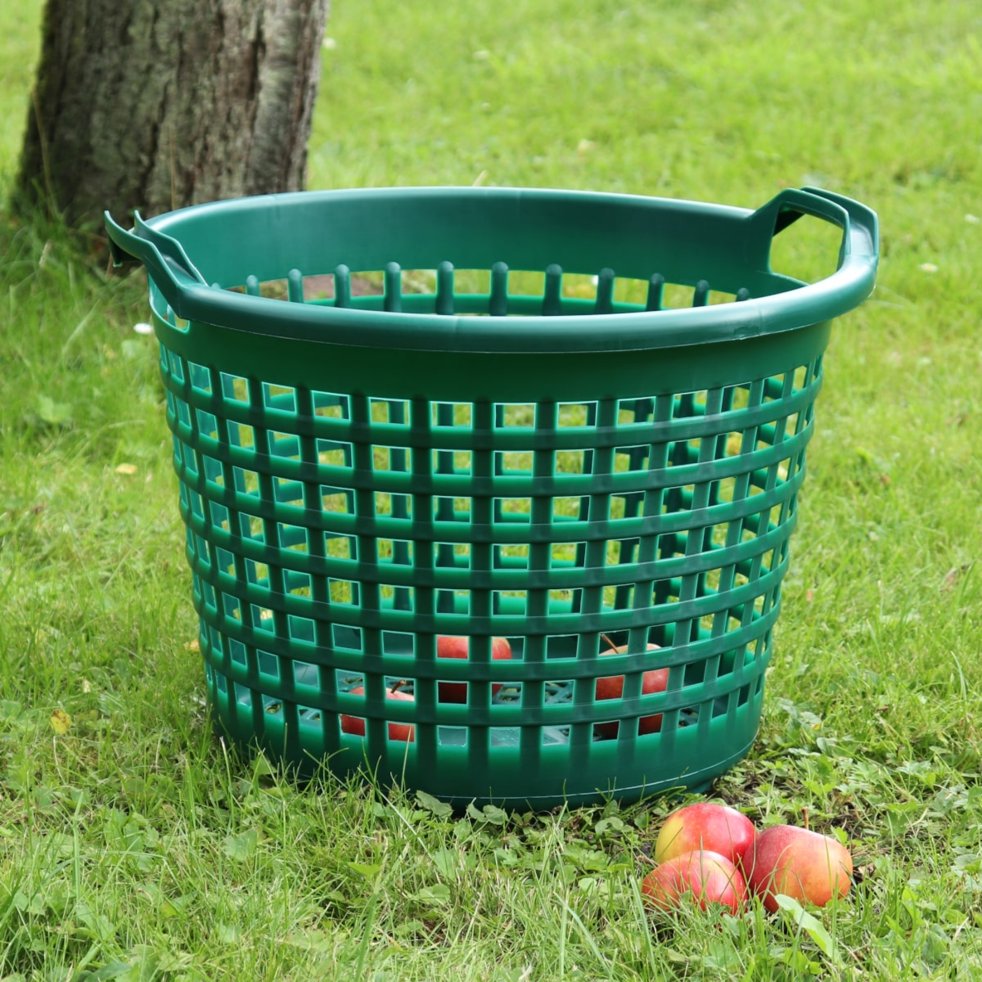 Jopa Gartenkorb 25kg, grün, rund, Ø460x330mm, Erntekorb aus Recycling ...
