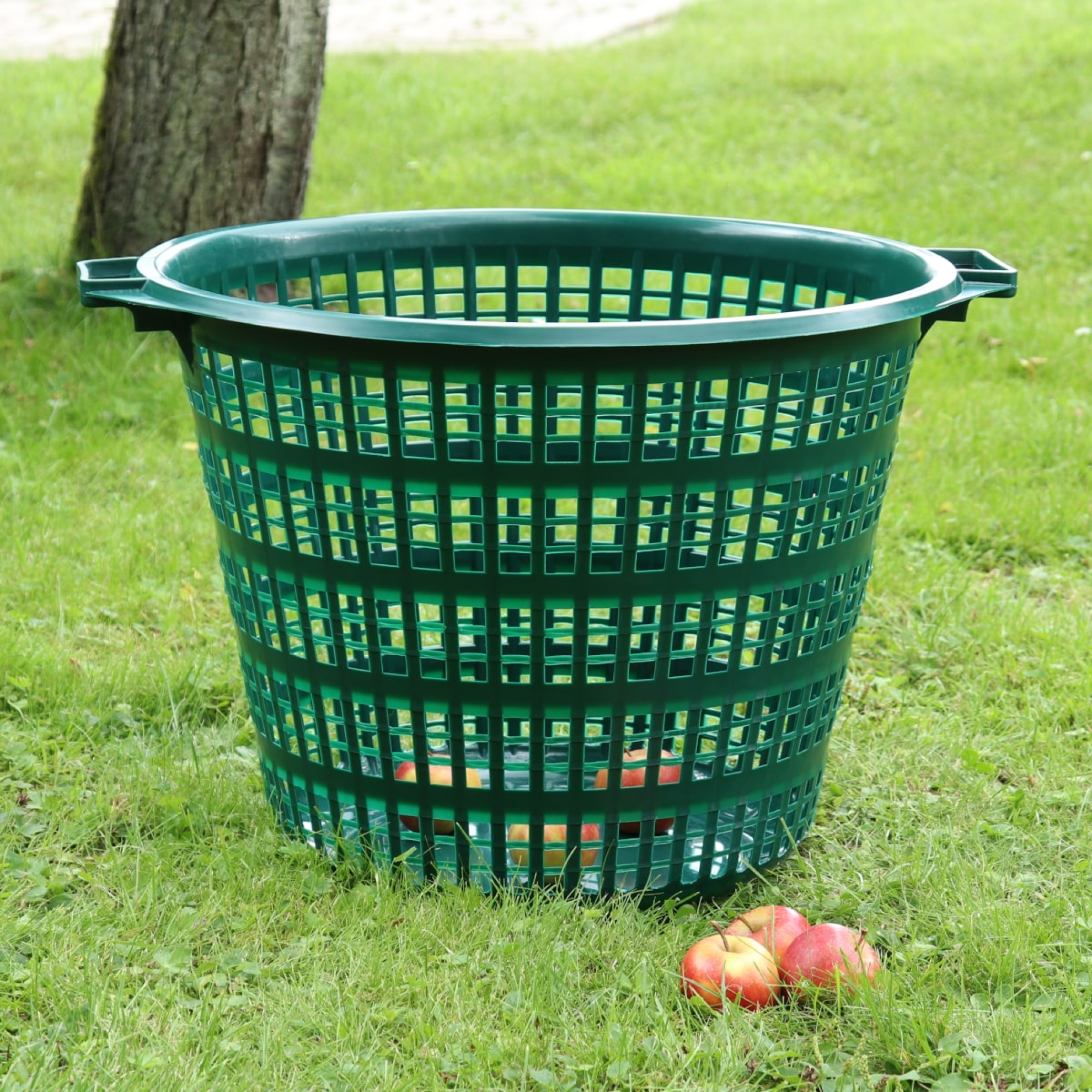 Jopa Gartenkorb 50kg, grün, rund, Ø540x410mm, Erntekorb aus Recycling ...