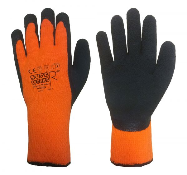 SuperWorker® Thermo-Handschuhe WINTER-WORKER orange, Gr. 9 (L), Winter-Arbeitshandschuhe